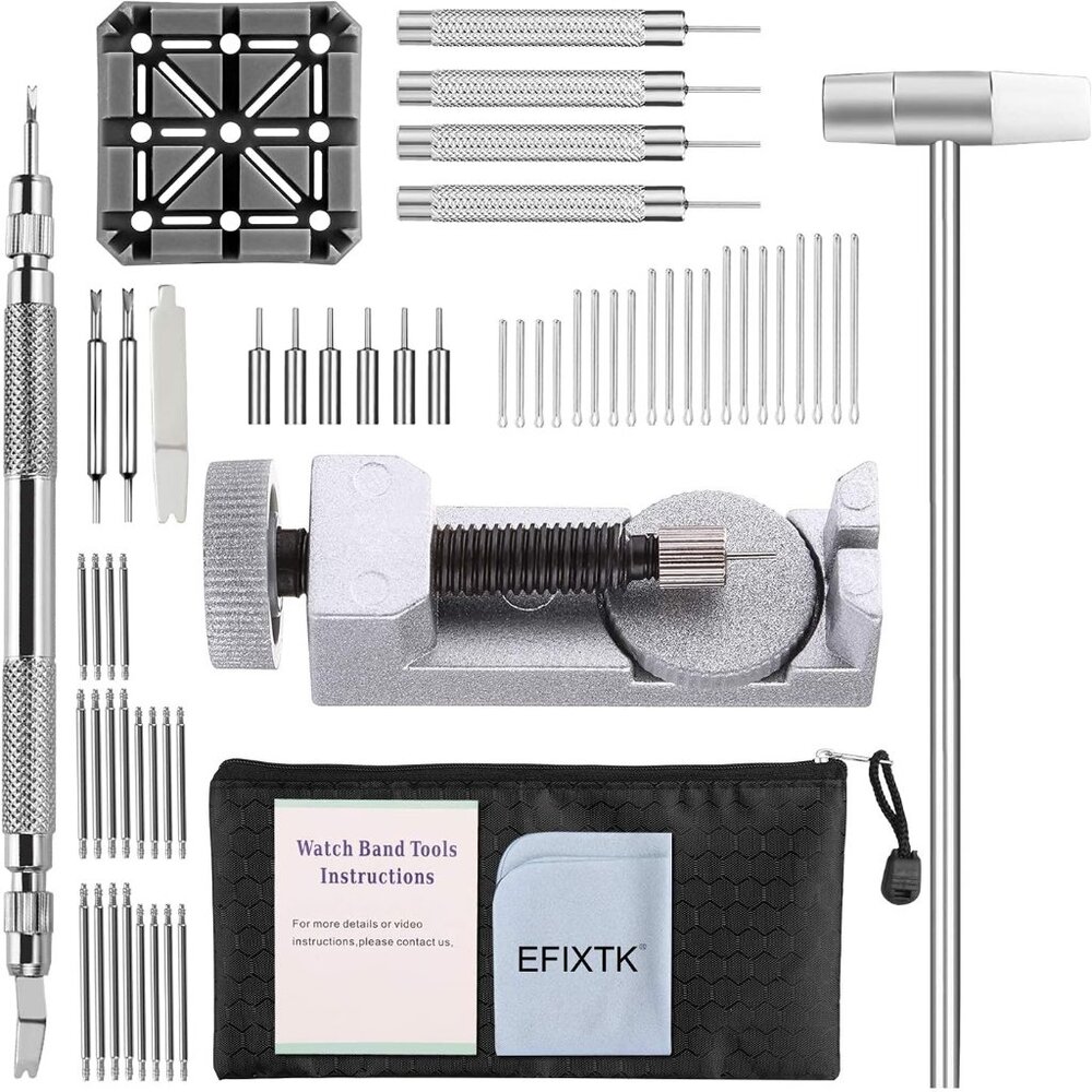 Watch Band Strap Link Pins Remover Repair Tool Kit with 6 Extra Tips Replacement